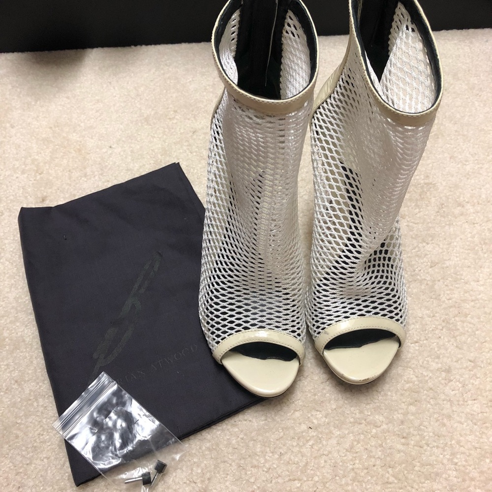 B Brian Atwood Michelet Mesh Booties White